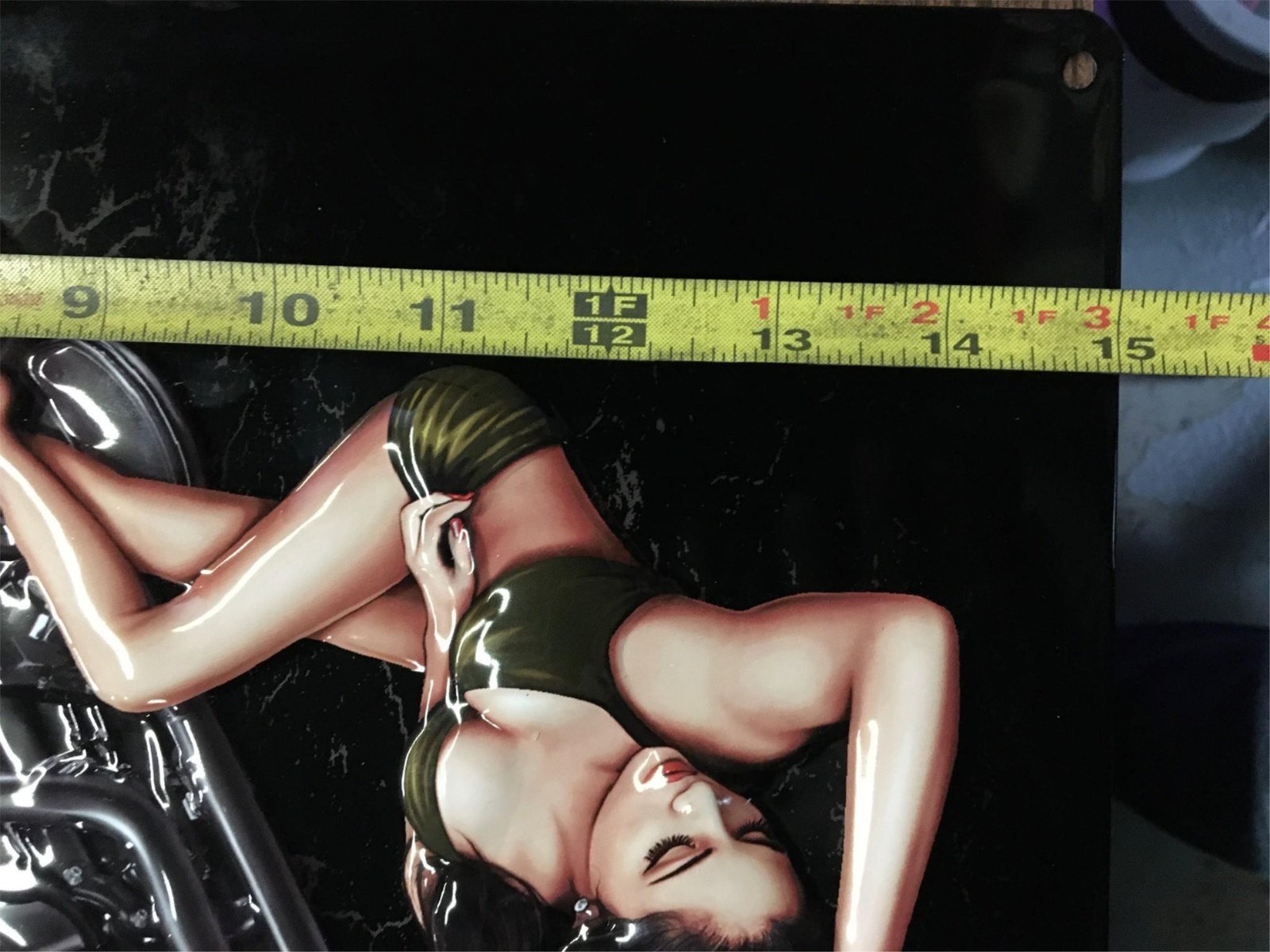 img29121.jpg OEM HARLEY "DUTY CALLS BABE" GIRL METAL TIN SIGN 13X15 SOFTAIL SLIM GARAGE SIGN