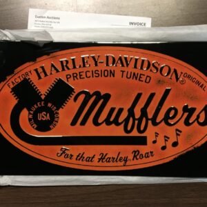 img29611.jpg HARLEY DAVIDSON ANDE ROONEY H-D MUFFLERS OVAL METAL SIGN - MAN CAVE/GARAGE