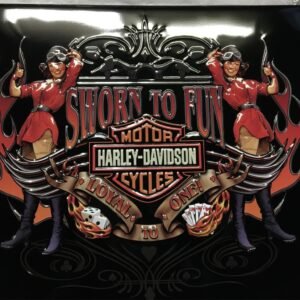 HARLEY DAVIDSON ANDE ROONEY METAL SIGN - SWORN TO FUN BABES - MAN CAVE/GARAGE