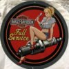 img29821.jpg HARLEY DAVIDSON ANDE ROONEY METAL SIGN SPARK PLUG BABE - MAN CAVE GARAGE