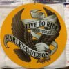 HARLEY DAVIDSON METAL SIGN FOR YOUR MAN CAVE - ROUND -LIVE TO RIDE EAGLE