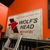 SOLD SOLD Vtg 1976 Wolfs Head Oil tin Sign 60x35 Gas Service Station Can Advert Collector!