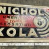 Vtg 1920's Nichol Kola Soda Advertising Tin Sign Antique 5 Cent Americas taste s