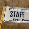 img3244_5226b558-0846-433b-85ee-41b69b4aa433.jpg Vtg NOS Porcelain Plate Auto Truck Erie county License 1950's Civil Defense Sign