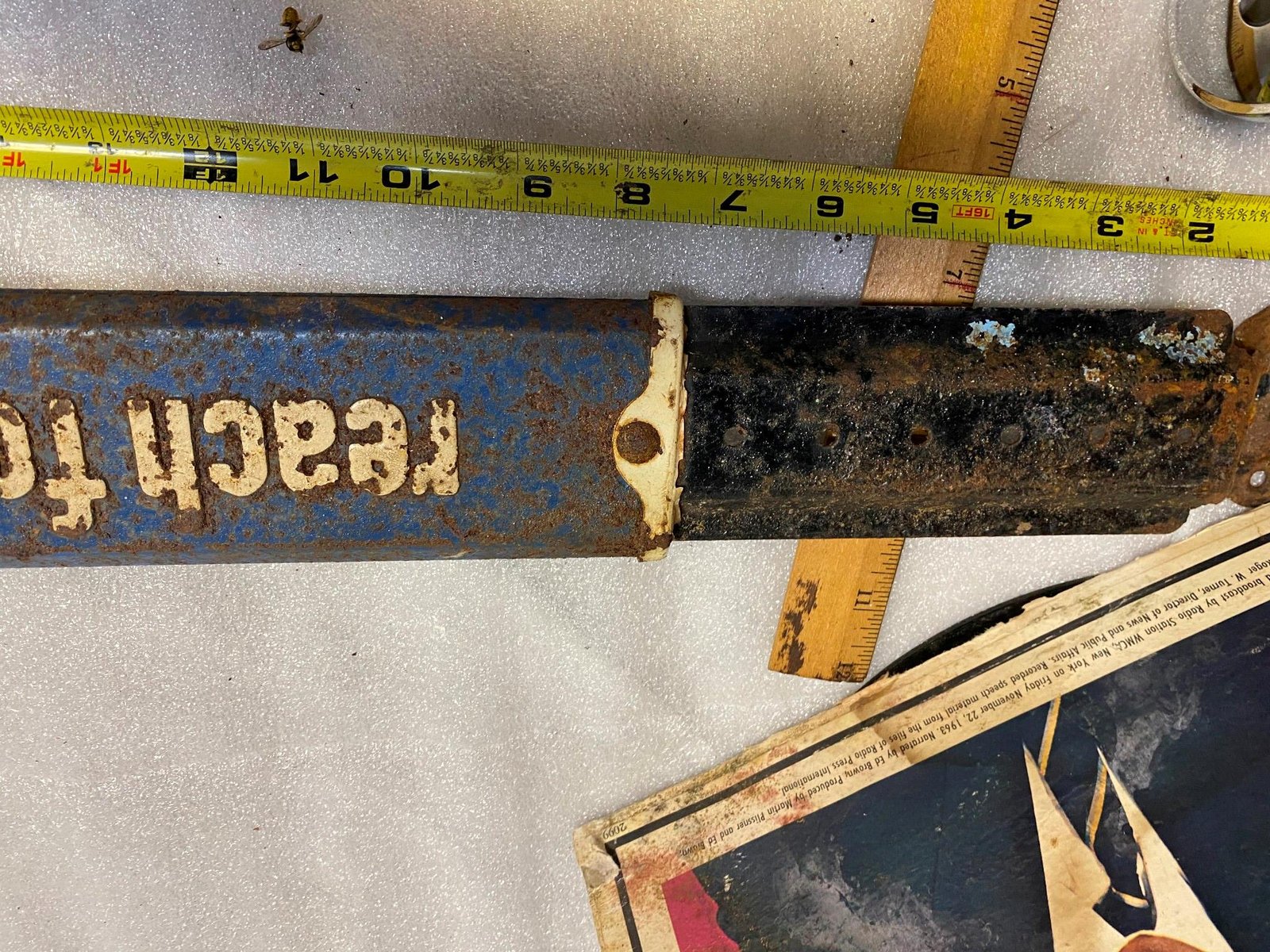 VINTAGE Stroehmann Bread Door Push Pull Metal Sign Handle Advertising Gen Store!
