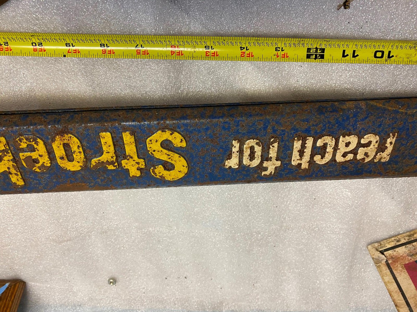 VINTAGE Stroehmann Bread Door Push Pull Metal Sign Handle Advertising Gen Store!