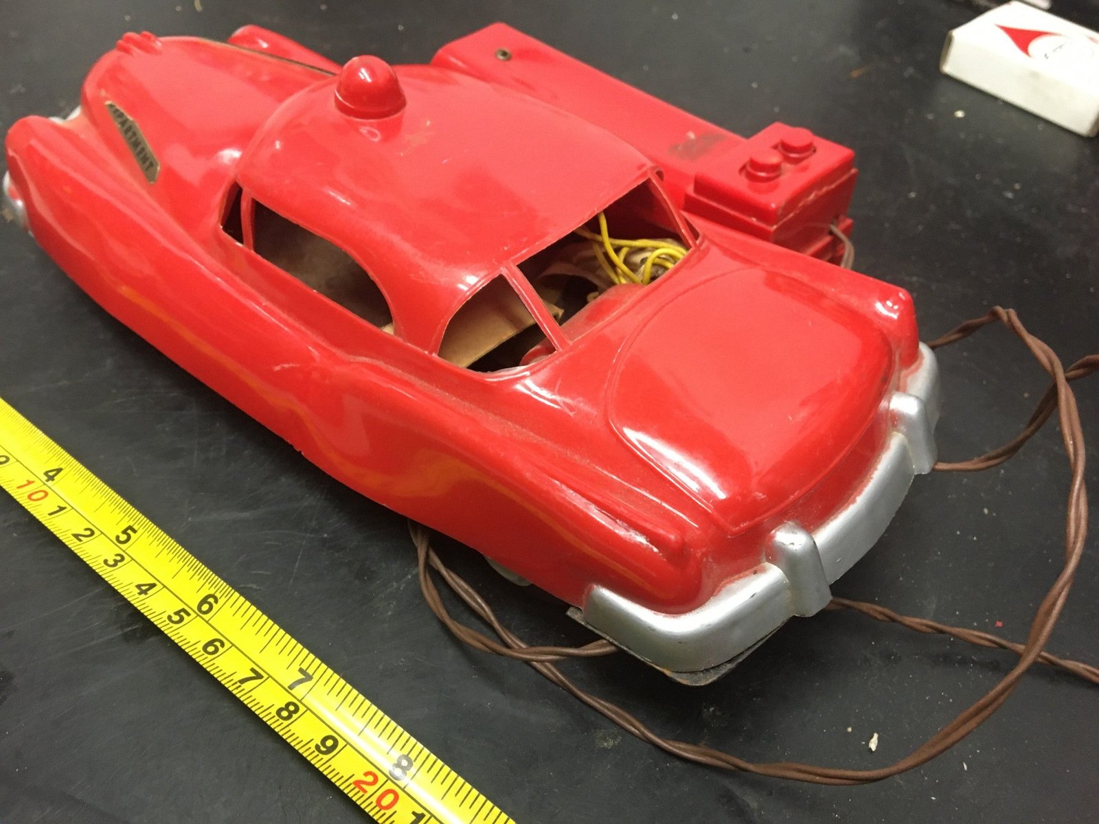 Vintage Red Andy Gard Fire Chief Car Battery Powered Remote Control Toy Vehicle