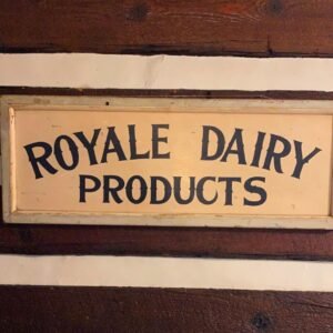 img3659_cd55b370-e4ae-41a1-96fa-848105e329c5.jpg Royale Dairy Raymond Utz country Butcher Double Sided Vtg Sign Hanover Pa Store!