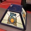 VTG 1980s Miller Lite Beer Blue Pool Table Hanging Bar Pub Sign tested works