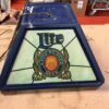 VTG 1980s Miller Lite Beer Blue Pool Table Hanging Bar Pub Sign tested works