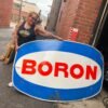 49x71 Boron Gas Oil metal Vtg Sign Service Station 1960's Petrol Garage Tin Coll