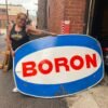 49x71 Boron Gas Oil metal Vtg Sign Service Station 1960's Petrol Garage Tin Coll