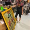 img4252-1.jpg Reverse Painting 1920's Uncle Sam Army Surplus Glass Framed Vtg WW1 WW2 Art 39x4