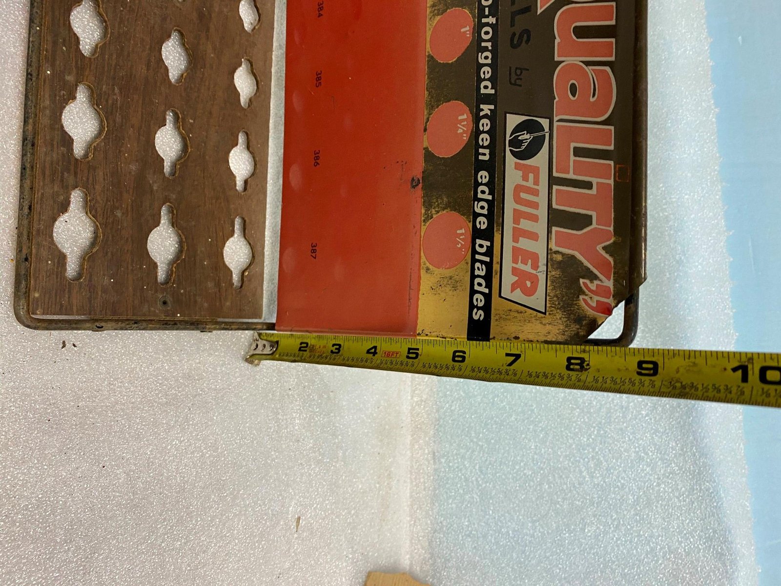 Vintage Advertising Fuller Chisel Display Hardware Gene Store Tool Sign 70's Tin