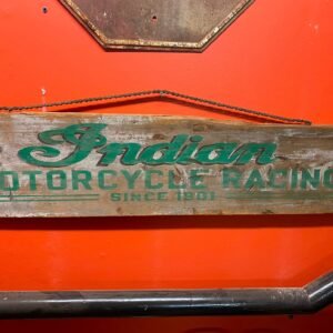Antique Indian Motorcycle Racing Sign Hendee Vtg Power Plus Chief Scout 1920's