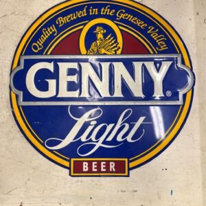 vtg Genny Light Beer 21" tin sign man cave bar Genesee valley