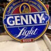 vtg Genny Light Beer 21" tin sign man cave bar Genesee valley