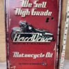 Tin Sign Harddrive Motorcycle Oil Embossed Vtg look Vtwin Harley Chopper 16x9