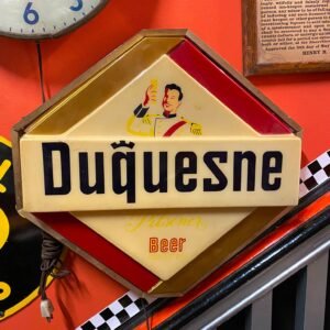 Vtg Duquesne Beer Light 1940's Sign Breweriana Brewery Duke Collectible Alum pla