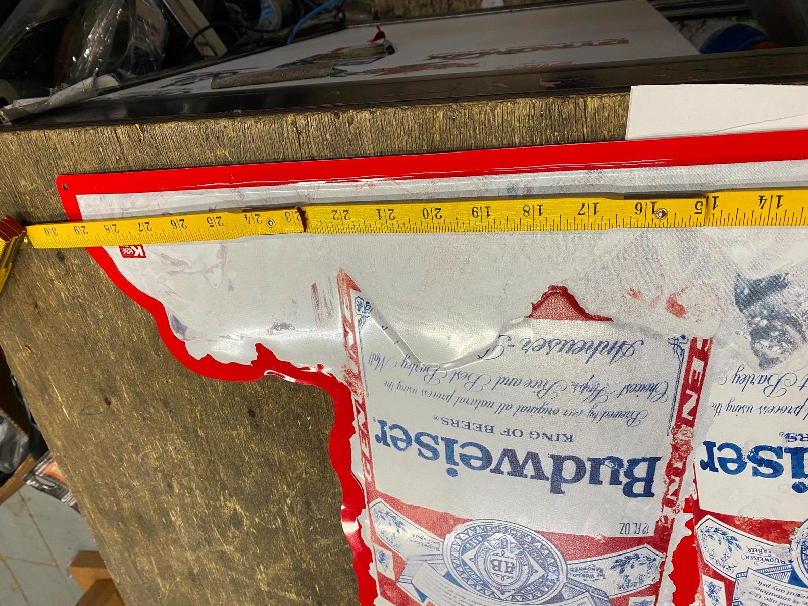 Budweiser Beer Proud To Be Your Bud Embossed Tin Metal Sign Brewer 90's Man Cave