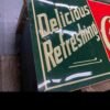 Coke coca Cola Delicious Refreshing 5 Cent Vtg Tin Sign soda Coll Embossed 35"