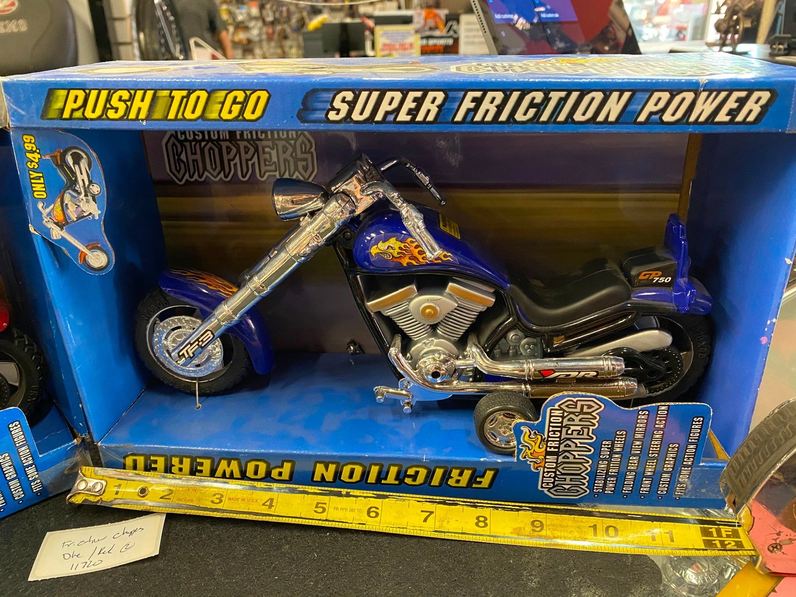img6277.jpg New 12" Vintage Chopper Friction Toy Collectible Box Collectible Harley Occ wwc