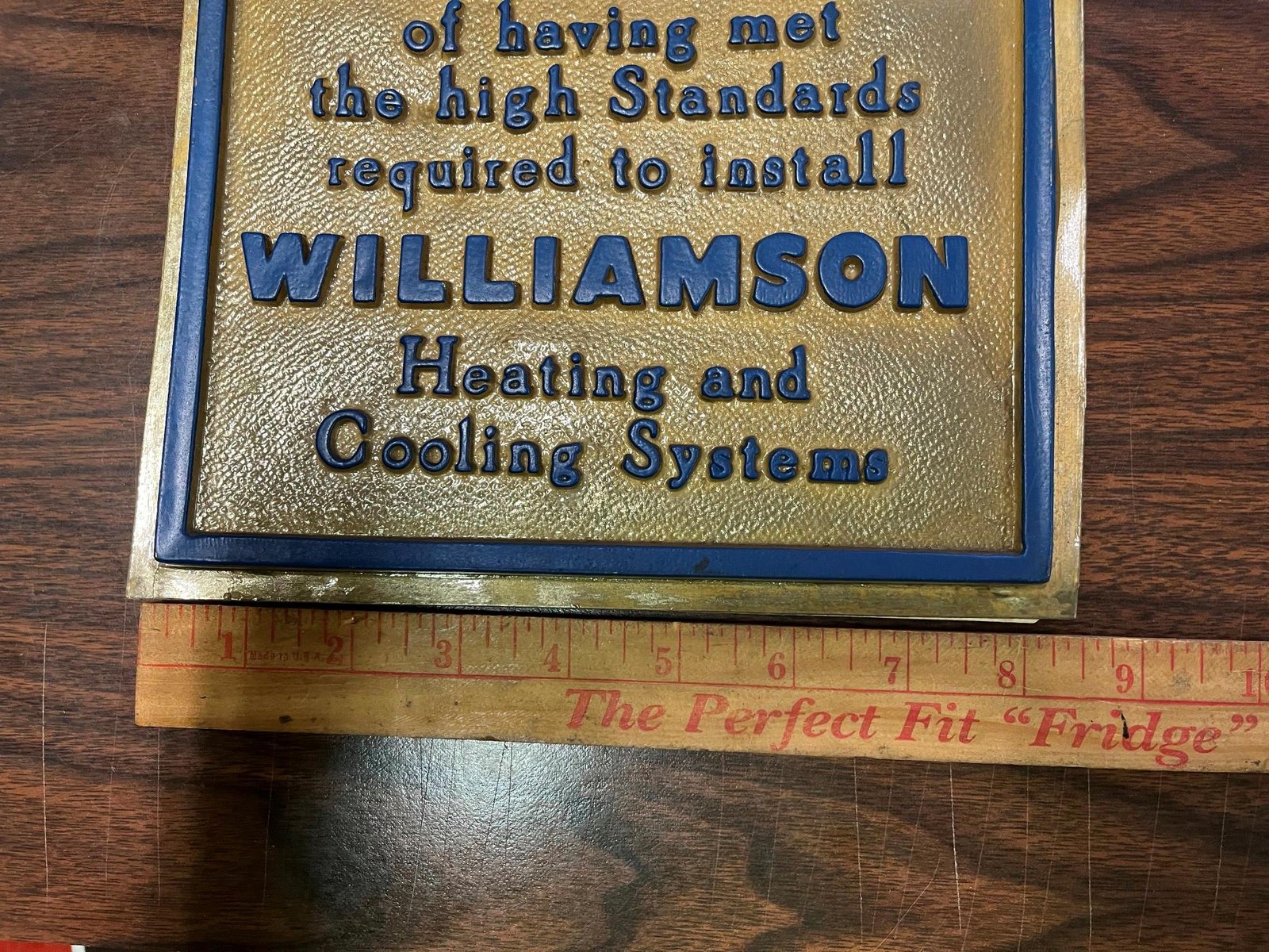 VTG 1950s Williamson Certified Dealer Heating and Cooling Systems hanging sign