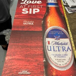 img6672_a9fb4a35-085d-4f4a-9724-4f316385308c.jpg Michelob Ultra Beer Sign Texas Road House 36x18 Advertising Corrugated Man Cave!