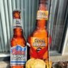 Vtg Coors Extra Gold Tin Beer Sign advertising 58" Man Cave Tavern BAr room brew