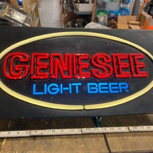 Vtg Genesee Light Beer Sign Bar Room Tavern Man Cave Wall Collectible 23x11
