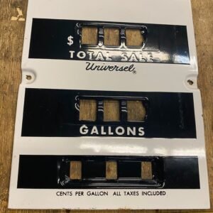 Vtg NOS Gas Pump Face Universal Oil Collector 1940's Ceramic Sign Collectible