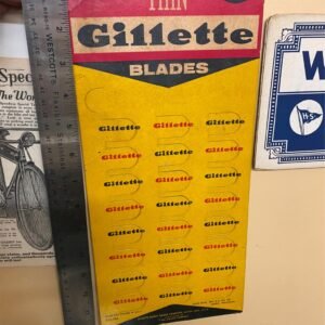 Vtg Gillette Razor Blade shaving Advertising Sign Display General Store 1930's !