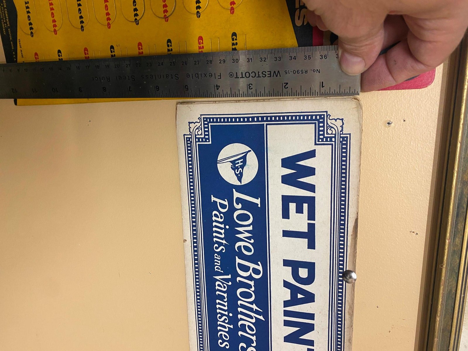 Vtg Lowes Bros Shermin Williams Advertising Work Sign Display Paint 1900's Antiq