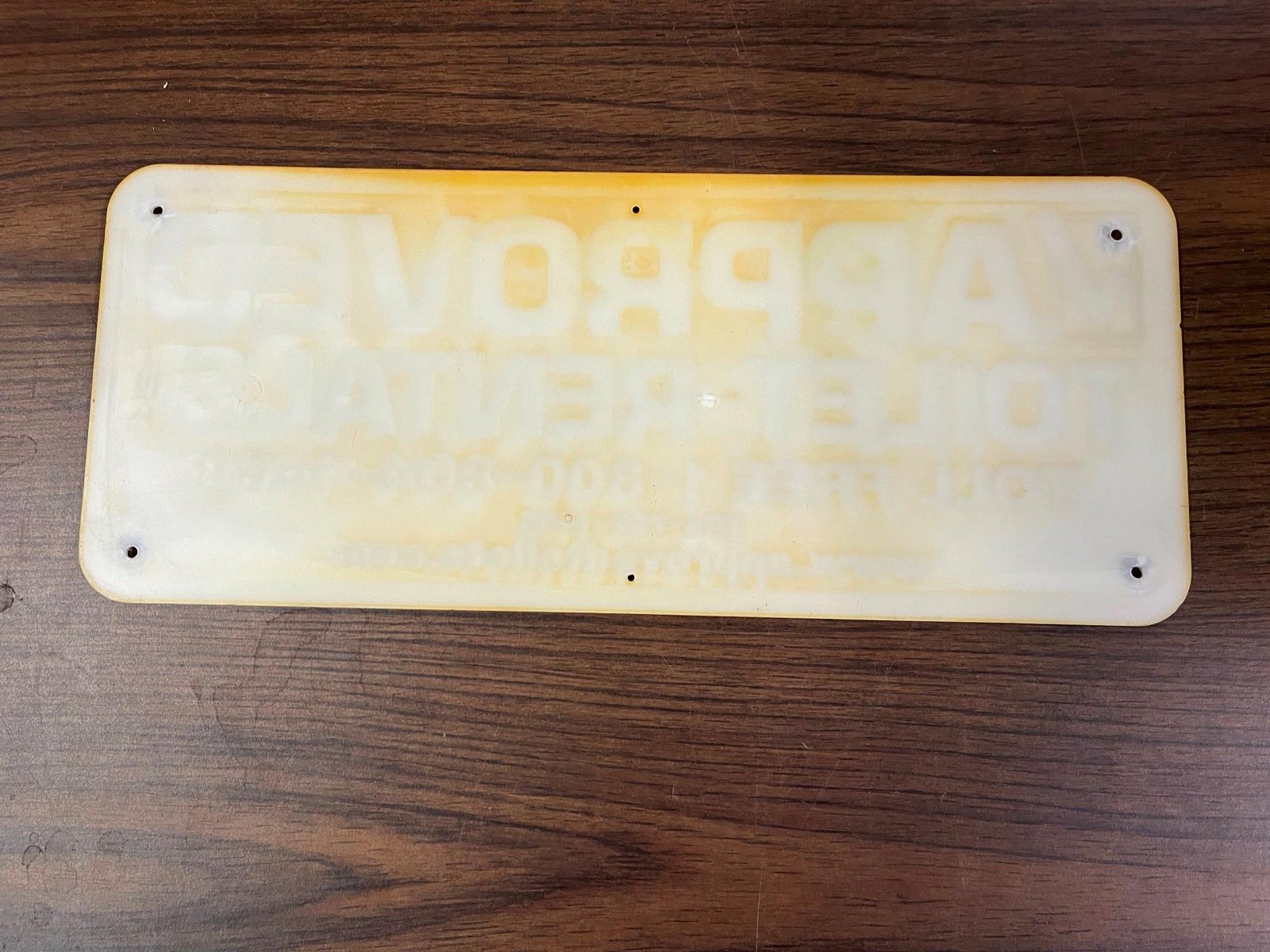 VTG Made in USA Approved Toilet Rentals Inc. 18.5X7.5 Plastic Sign