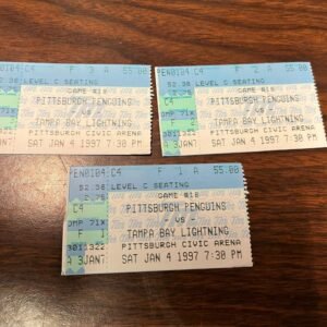 Vtg Jan 4 1997 Pittsburgh Penguins Vs. Tampa Lighting Lot of 3 Hockey Tickets