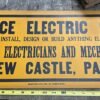 Vtg Electrical Contractor Sign 1950's Advertising New Castle Pa Building Collect