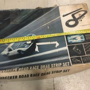 RARE Vtg 66" Strombecker slot car Road Race Drag Strip Set original box untested