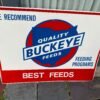 Vtg 36x48 Buckeye Feed Metal Tin Sign Advertising General Store Hardware Oil Gas