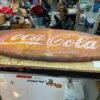 img8152_f855275e-86a7-41fd-a78c-a006469542ed.jpg Vtg 1950's Coke Coca Cola Fishtail Sign Great Patina Tin Advertising Soda Collec