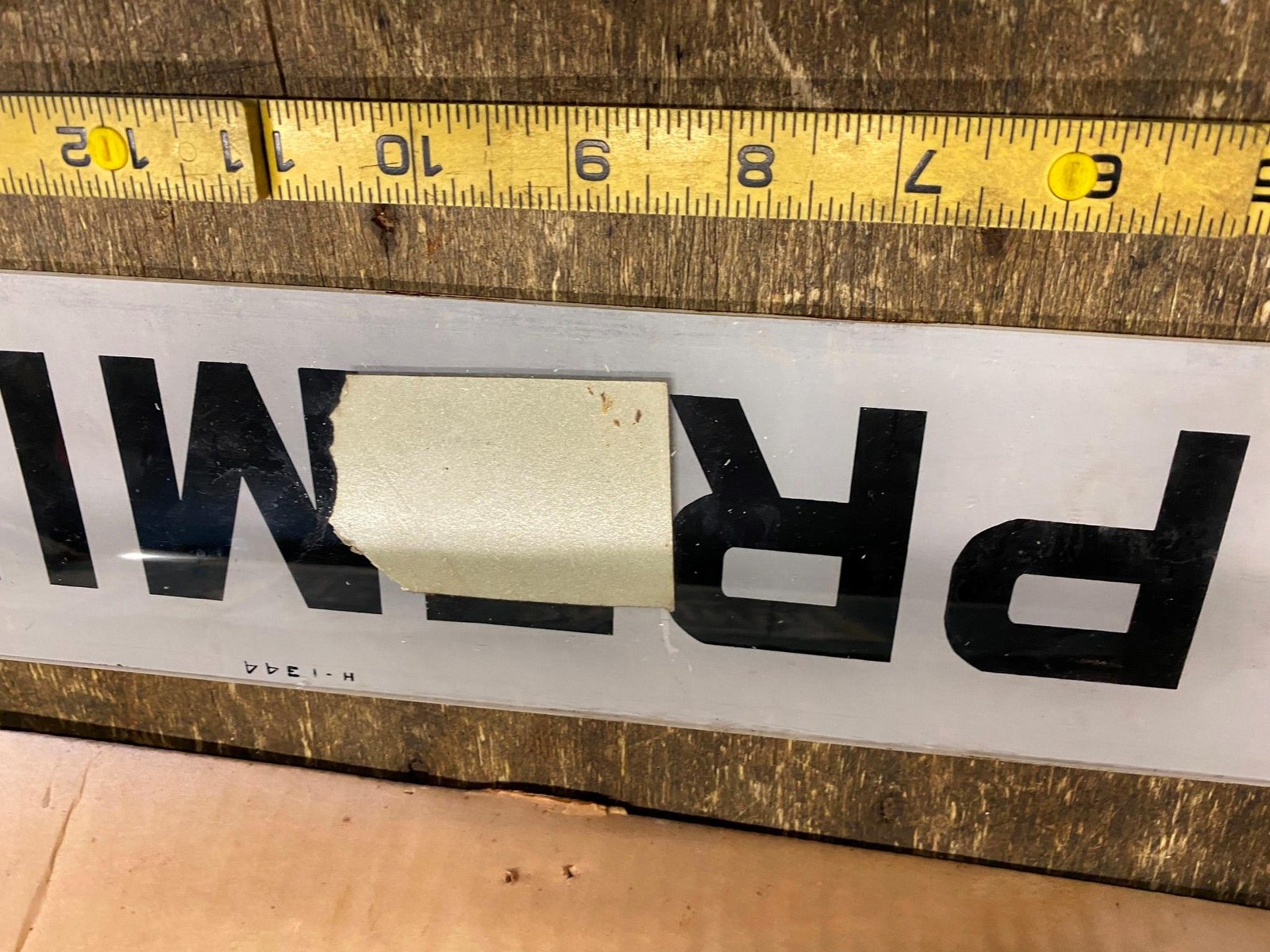 Vtg Gas Pump Glass Insert Premium 1944 WW2 Bennett? Face Plate Orig Gasoline