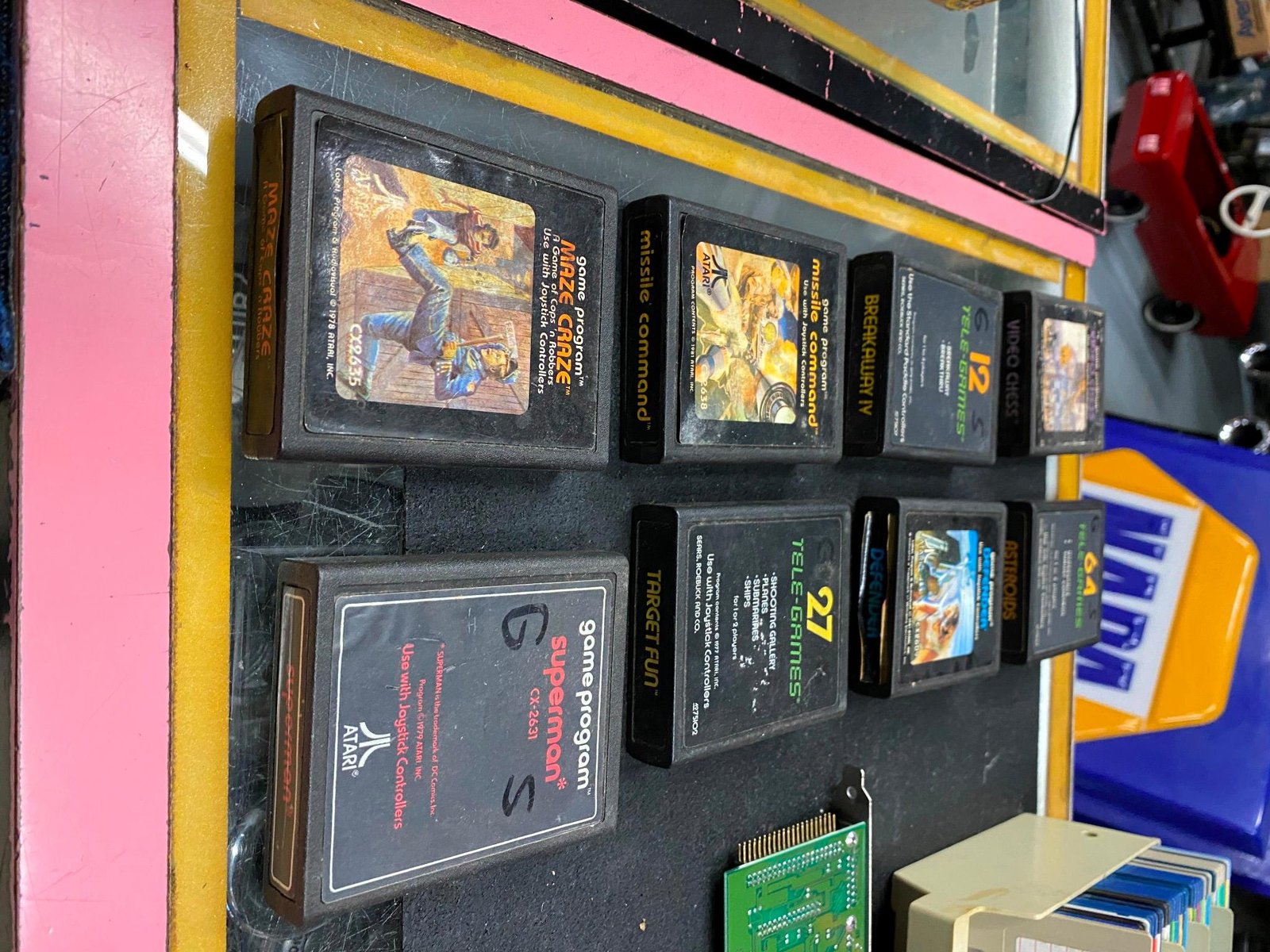 Lot Video Games Atari Missle Command maze craze superman Breakaway Floppys ALL!
