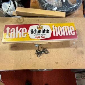 Vtg1980s Made In USA Schmidt's Light Beer Take Home Advertising Sign Lighted