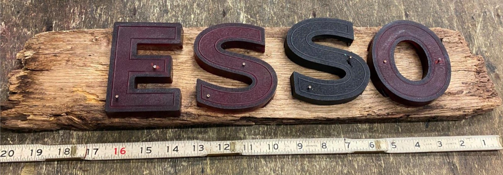 Vtg ESSO Oil GAS Sign Man Cave Service station Garage Decor Advertising 3D Uniqu