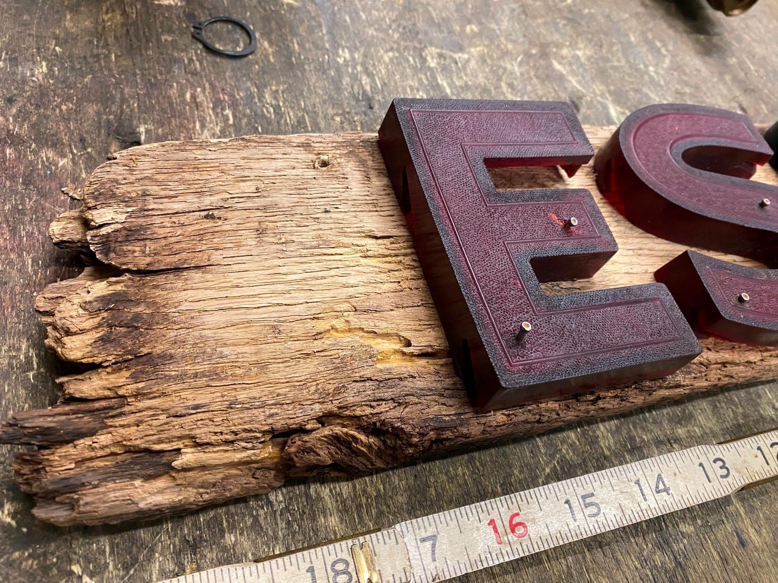 Vtg ESSO Oil GAS Sign Man Cave Service station Garage Decor Advertising 3D Uniqu