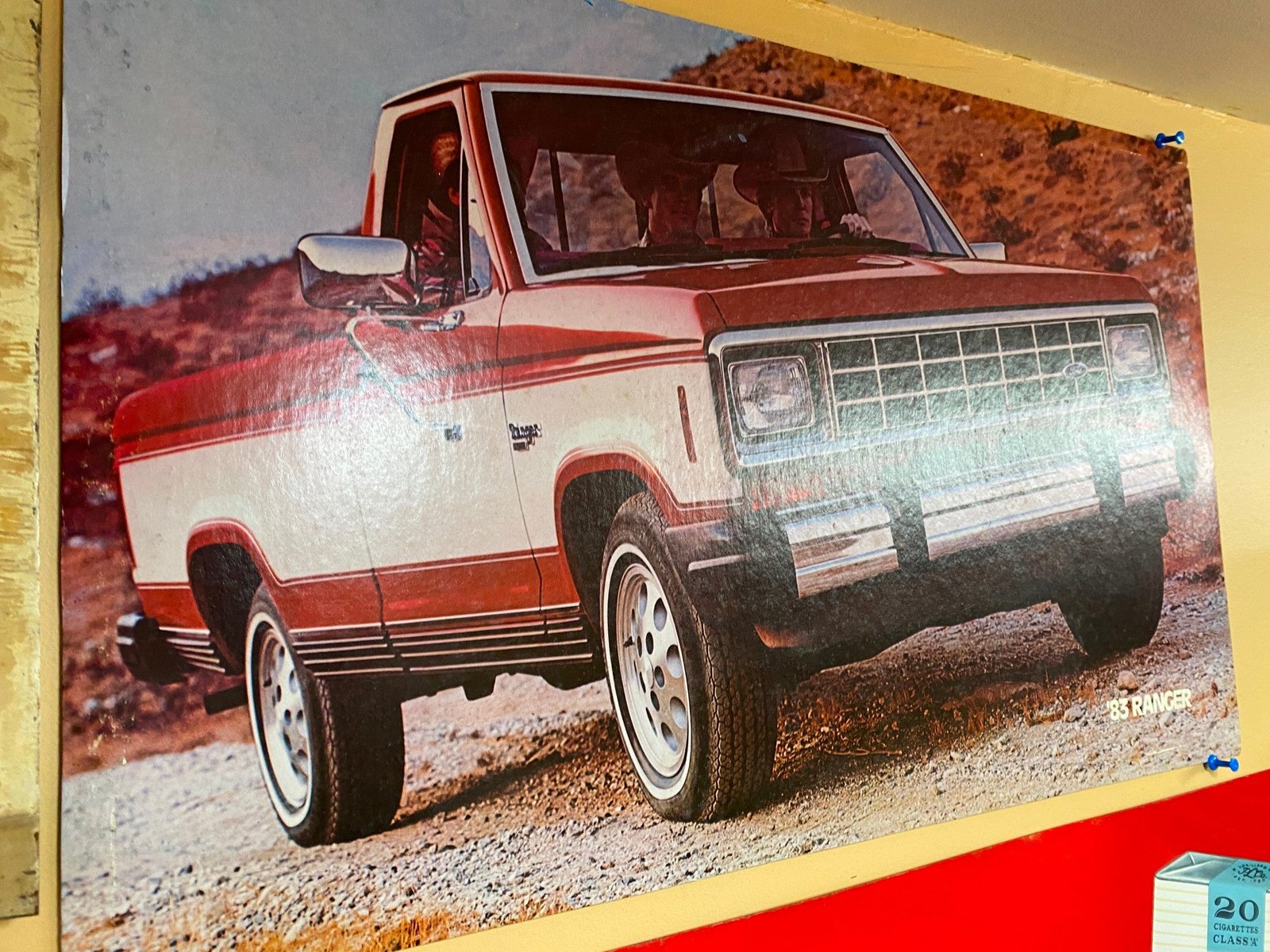 1983 Ford Ranger Pickup Truck Vtg Advertising Sign Dealer 21x13 Gas OIl Collecto