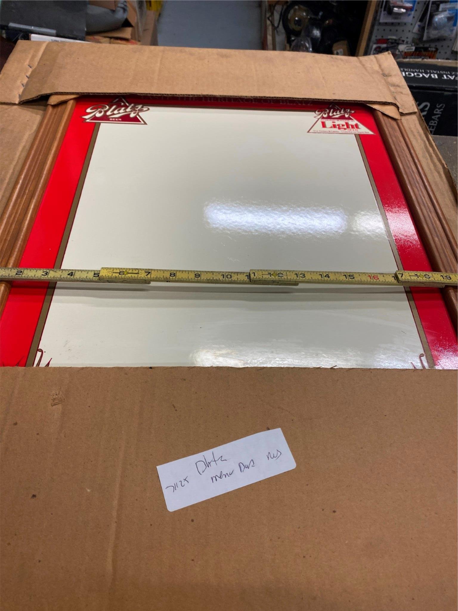 NOS Taste the Heritage Blatz Light Beer Dry Erase Menu Board Sign Breweriana Vtg