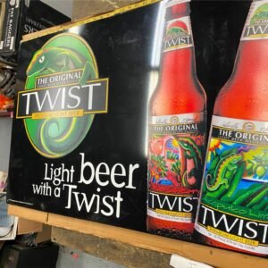 img8733_28f7652a-7de0-4508-9b95-f169162b17d8.jpg Original Twist Premium Beer Tin Sign Breweriana 34x23 Iron City? 90's Vtg Advert