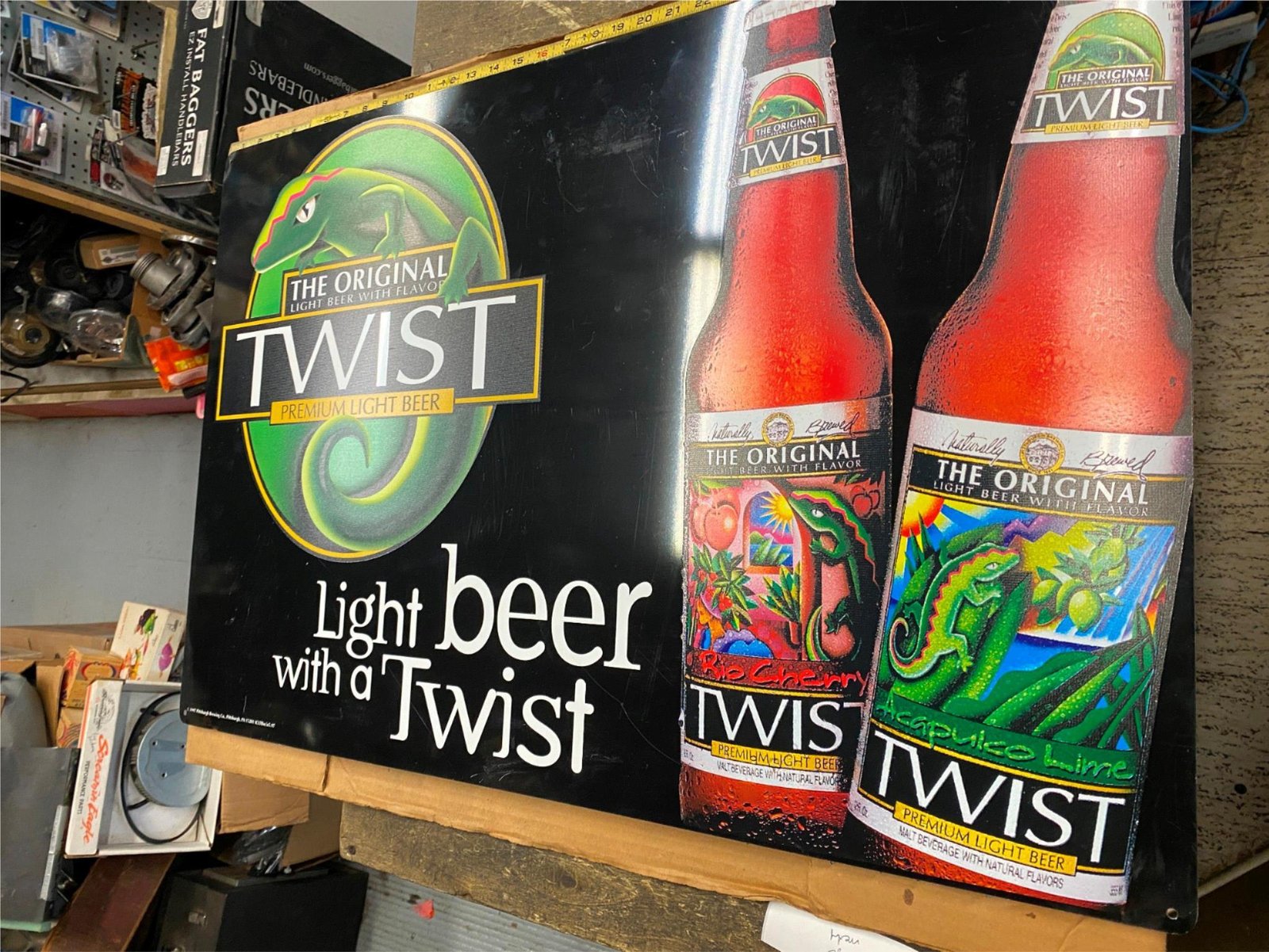 Original Twist Premium Beer Tin Sign Breweriana 34x23 Iron City? 90's Vtg Advert