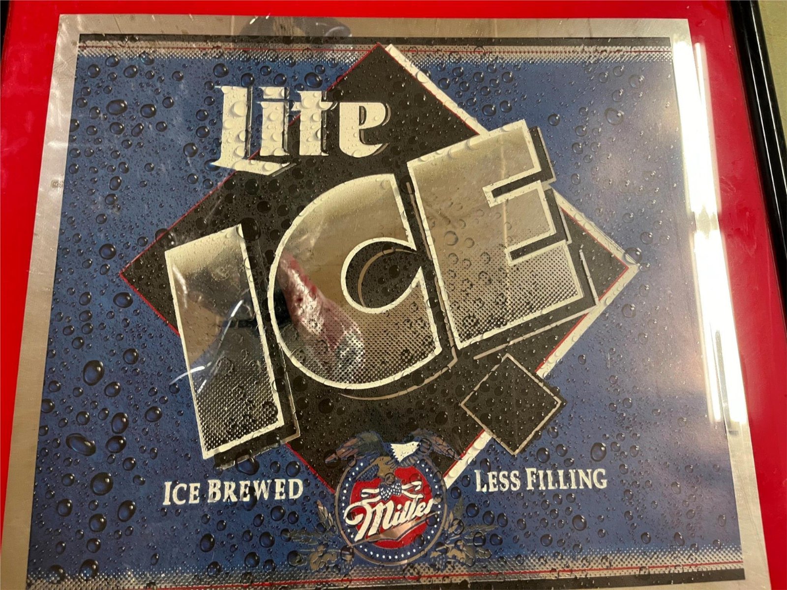 img8762_497c84be-5df5-4480-a0fc-1d0f2742aeed.jpg Vintage 1995 Made In USA Miller Lite Ice Frames Advertising Bar Sign 32X29