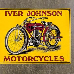 VTG Iver Johnson Motorcycles Metal Sign Man Cave Garage Shop Decor